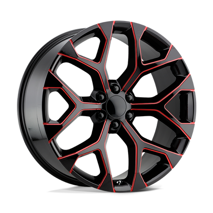 PERFORMANCE REPLICAS PR176 20X9 24 6X139.7/6X5.5 Gloss Black Red Milled