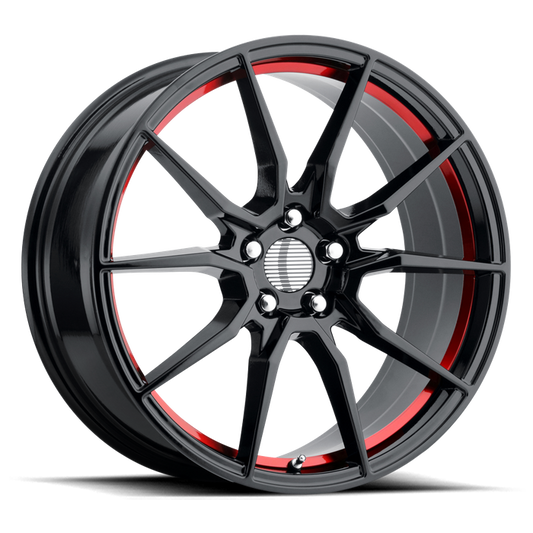 OE Creations PR193 18X9 30 5X114.3/5X4.5 Gloss Black Red Machined
