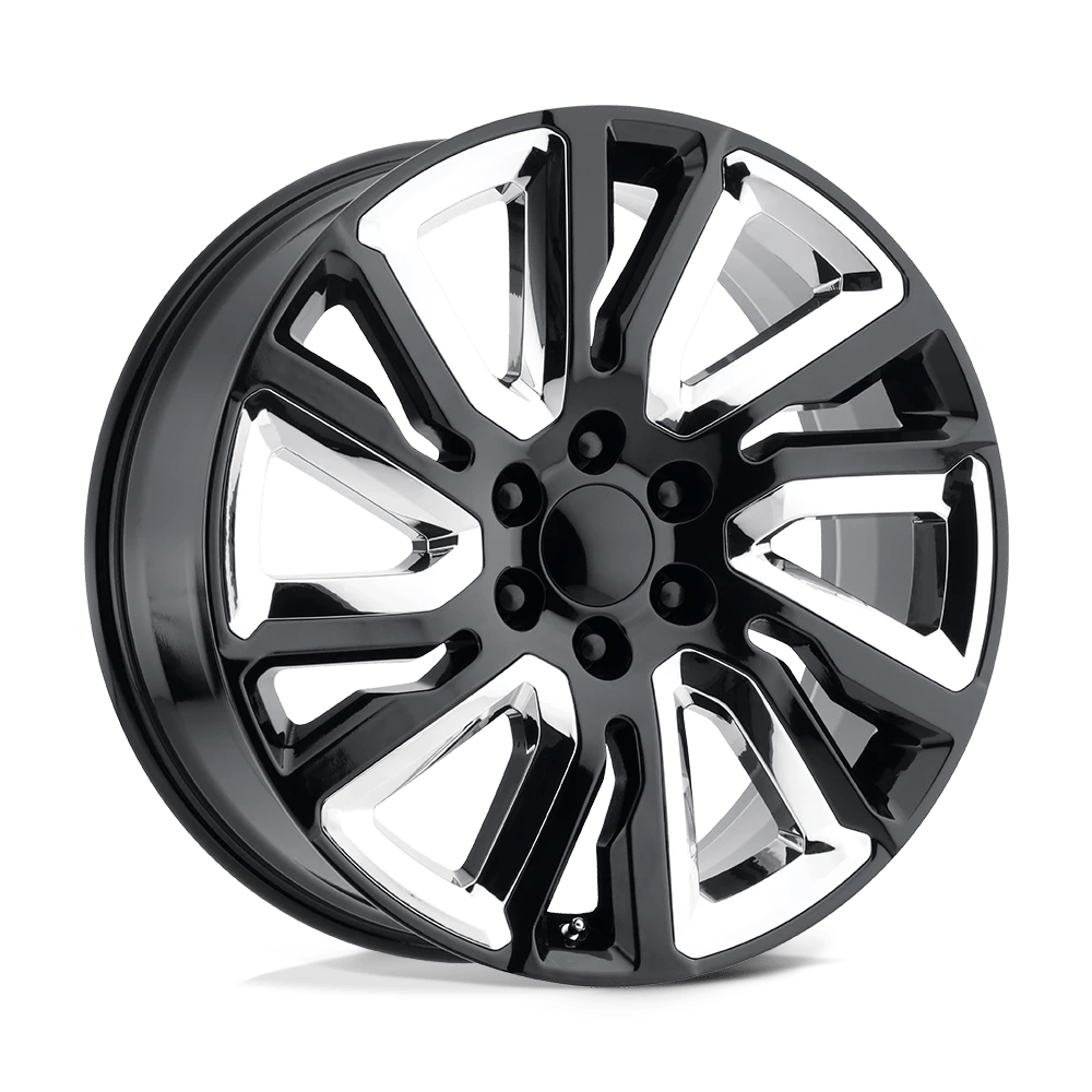 PERFORMANCE REPLICAS PR202 22X9 28 6X139.7/6X5.5 Gloss Black With Chrome Accents