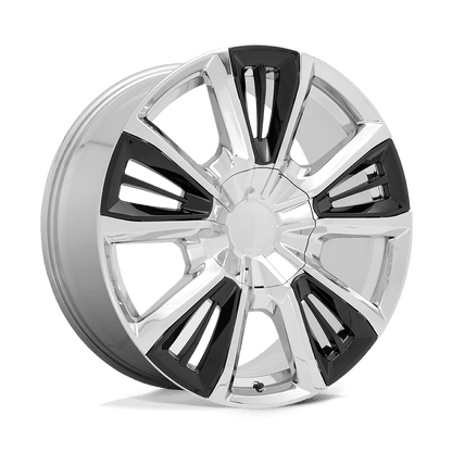 PERFORMANCE REPLICAS PR212 22X9 28 6X139.7/6X5.5 Chrome with Gloss Black Accents