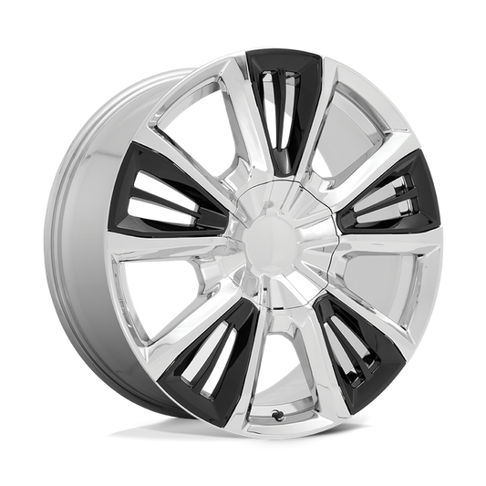 PERFORMANCE REPLICAS PR212 22X9 28 6X139.7/6X5.5 Chrome with Gloss Black Accents
