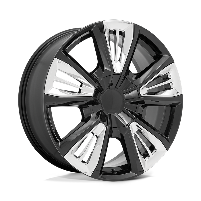 PERFORMANCE REPLICAS PR212 22X9 28 6X139.7/6X5.5 Gloss Black With Chrome Accents