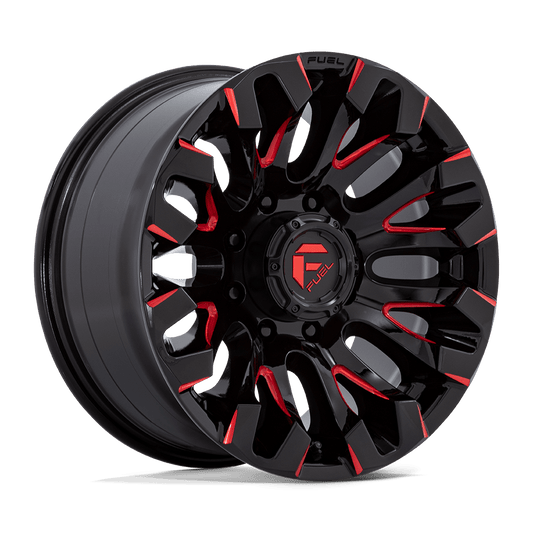 FUEL 1PC D829 QUAKE 18X9 1 8X170/8X6.7 GLOSS BLACK MILLED RED TINT