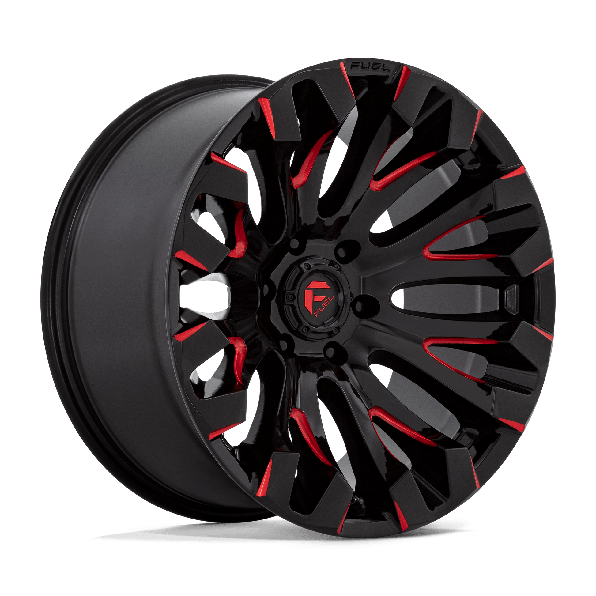 FUEL 1PC D829 QUAKE 20X10 -18 6X135 GLOSS BLACK MILLED RED TINT