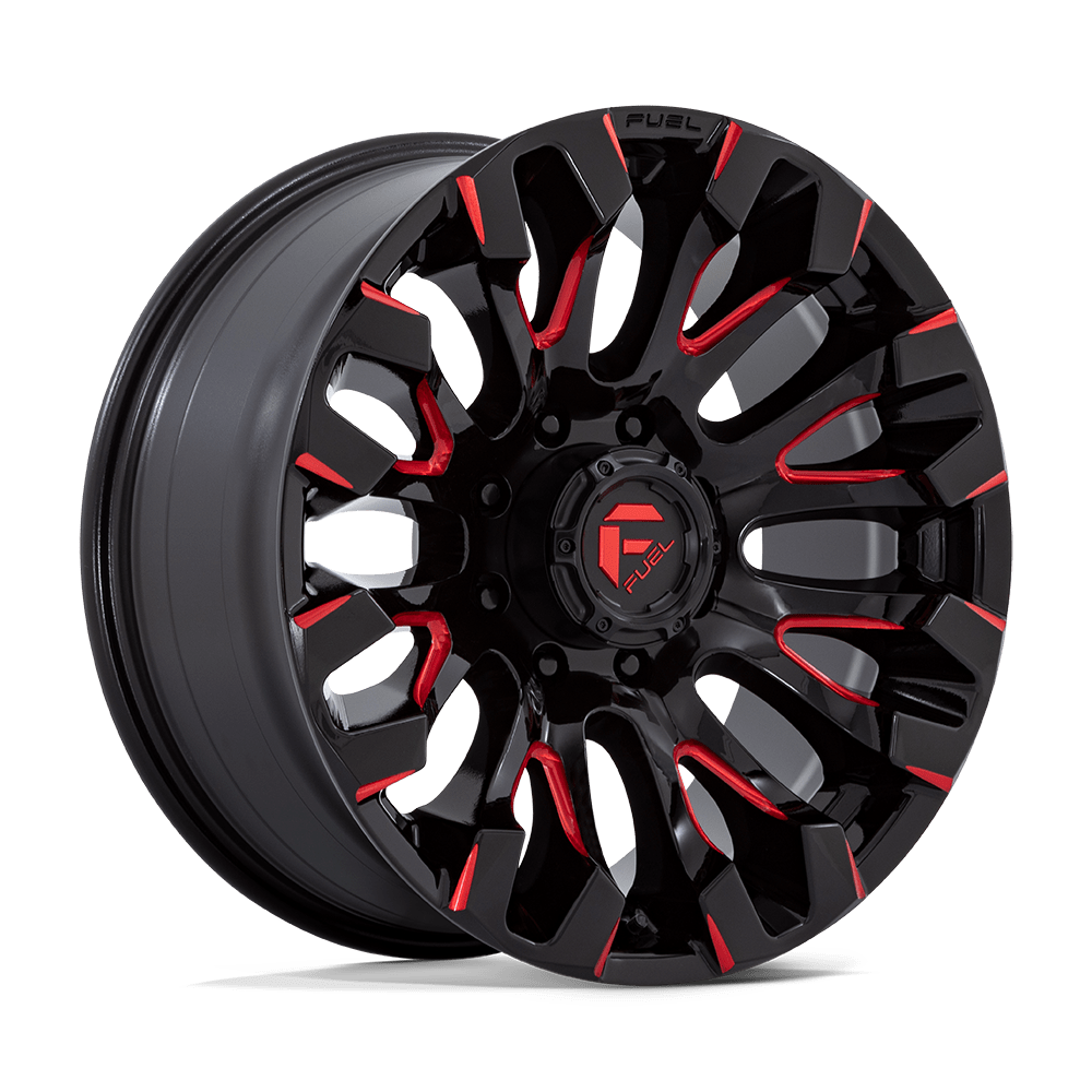 FUEL 1PC D829 QUAKE 20X9 1 8X180/8X7.1 GLOSS BLACK MILLED RED TINT