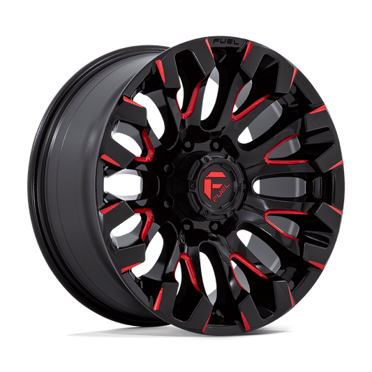 FUEL 1PC D829 QUAKE 20X9 1 8X180/8X7.1 GLOSS BLACK MILLED RED TINT