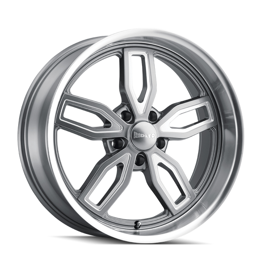 RIDLER 608 20x8.5 0 5x120.65 GREY W/ MILLED SPOKES & DIAMOND LIP