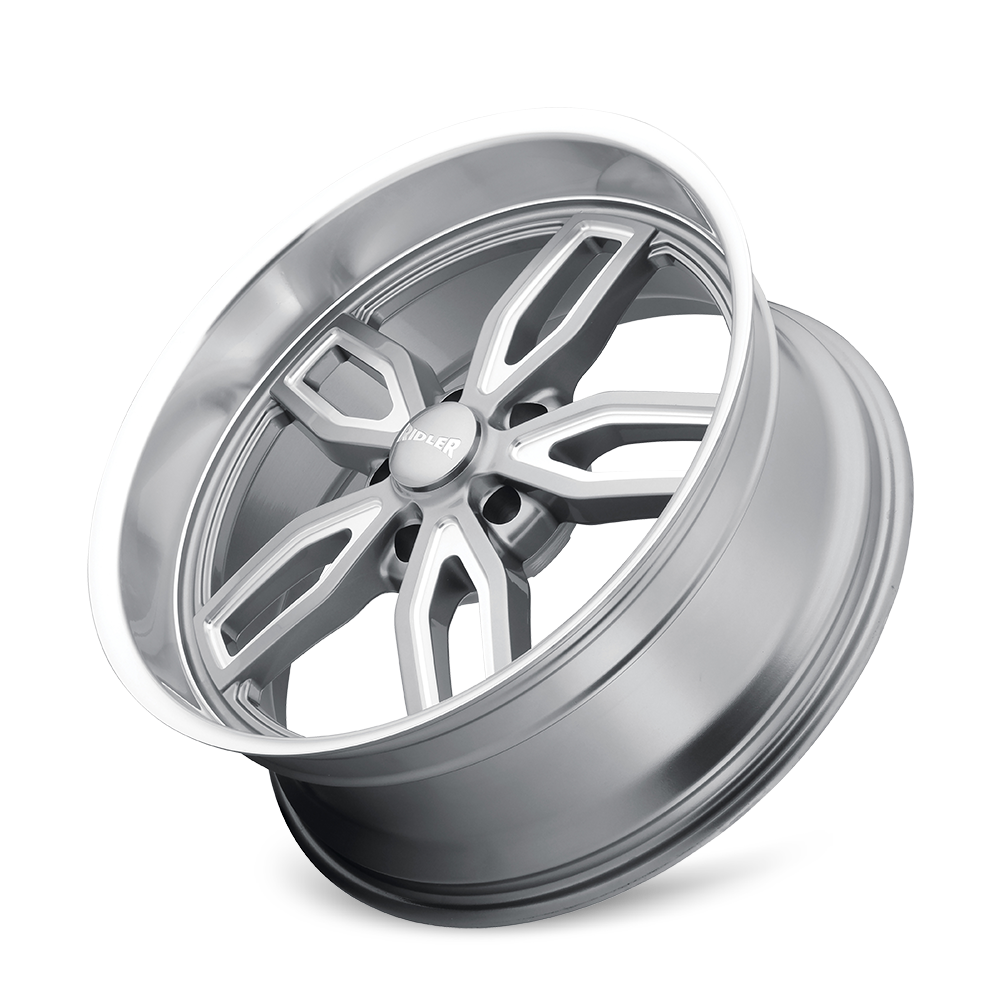 RIDLER 608 20x8.5 0 5x120.65 GREY W/ MILLED SPOKES & DIAMOND LIP
