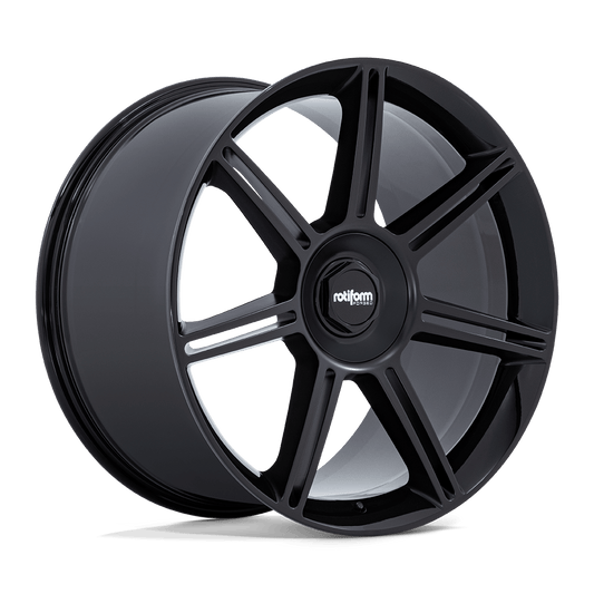 ROTIFORM 1PC FRA 22X12 60 5X130 GLOSS BLACK WITH MATTE BLACK SPOKES