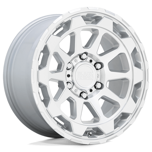 BLACK RHINO ROTOR 18X9 12 6X139.7 GLOSS SILVER WITH MIRROR CUT FACE