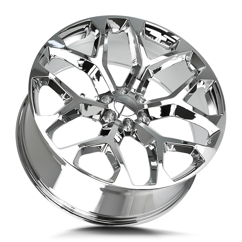 Strada Replica SnowFlakes 24x10 +31 6x139.7 | 35x12.50R24 Kenda KR601 RT CHEVY LIFTED