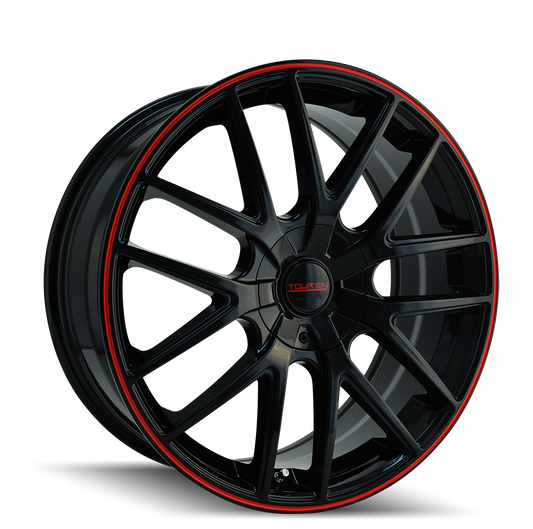TOUREN TR60 3260 17X7.5 42MM 4-100/4-114.3 67.1MM BLACK/RED RING