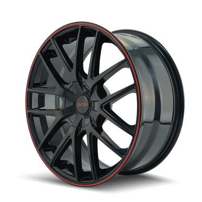 TOUREN TR60 3260 17X7.5 42MM 5-108/5-114.3 72.62MM BLACK/RED RING