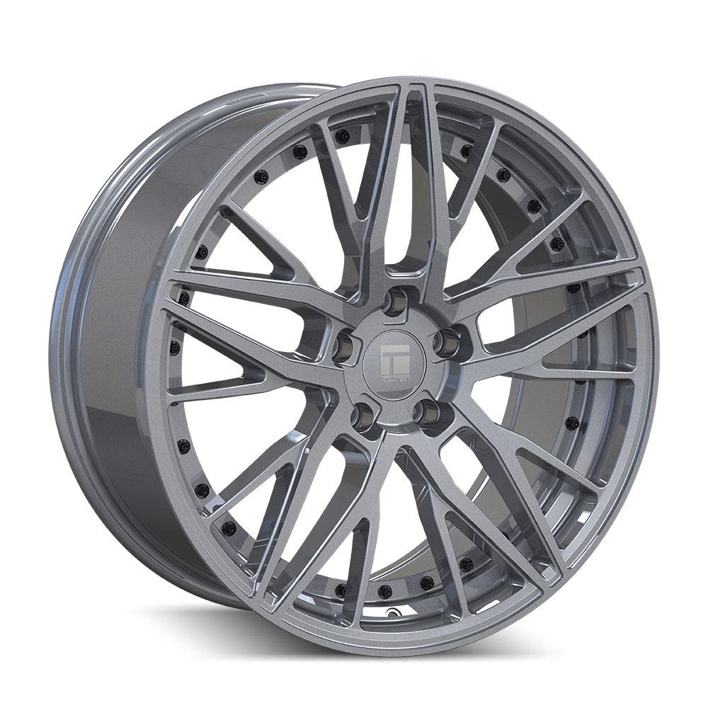 TOUREN TR93 3293 18X8 35MM 5-112 66.56MM GLOSS GRAPHITE/BLACK RIVET