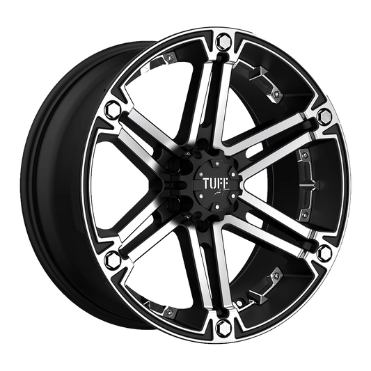 Tuff T01 20X9 10 6X114.3/6X120/6X4.5/120 FLAT BLACK W/ MACHINED FACE