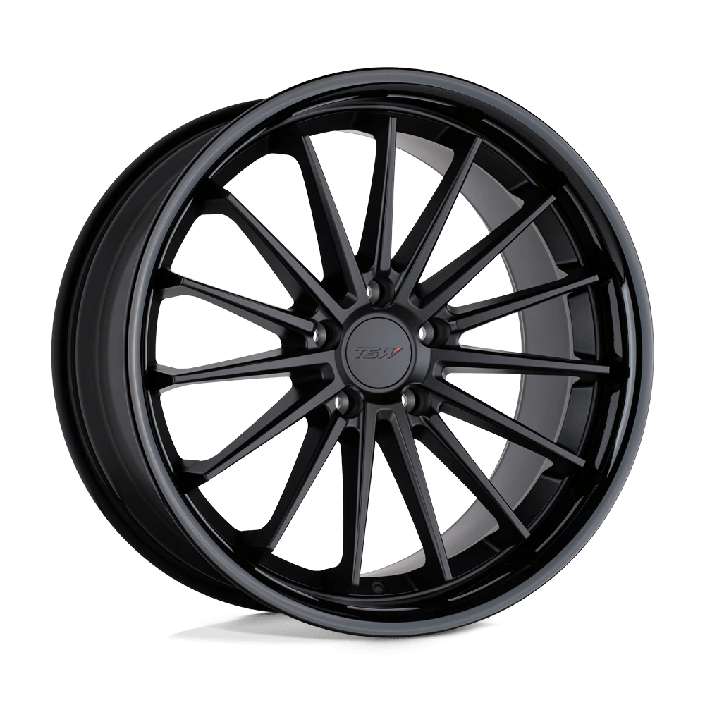 TSW MARINA 18X8.5 35 5X120/5X4.72 MATTE BLACK W/ GLOSS BLACK LIP