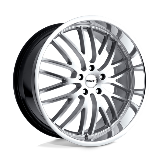 TSW SNETTERTON 17X8 40 5X110/5X110 HYPER SILVER W/ MIRROR CUT LIP
