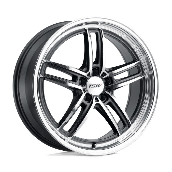 TSW SUZUKA 18X8.5 42 5X112/5X112 GLOSS GUNMETAL W/ MIRROR CUT FACE & LIP