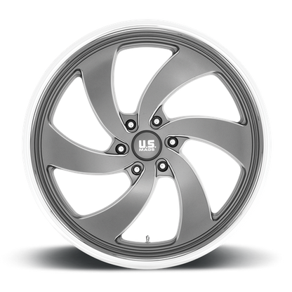US Mag 1PC U133 DESPERADO 22X10.5 1 5X120.65 ANTHRACITE MILLED DIAMOND CUT MILLED