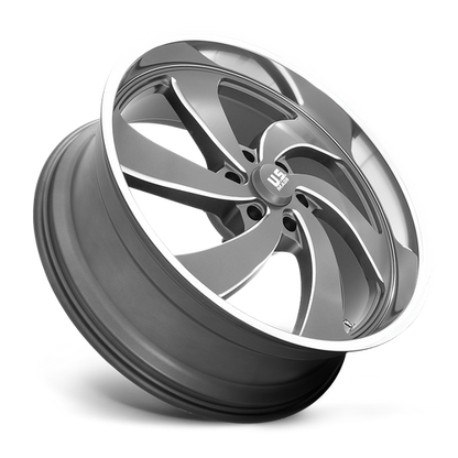 US Mag 1PC U133 DESPERADO 24X9 1 5X120.65 ANTHRACITE MILLED DIAMOND CUT MILLED