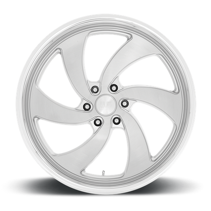 US Mag 1PC U134 DESPERADO 24X9 25 6X135 SILVER BRUSHED FACE MILLED DIAMOND CUT MILLED