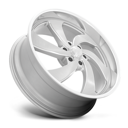 US Mag 1PC U134 DESPERADO 24X9 1 5X127 SILVER BRUSHED FACE MILLED DIAMOND CUT MILLED