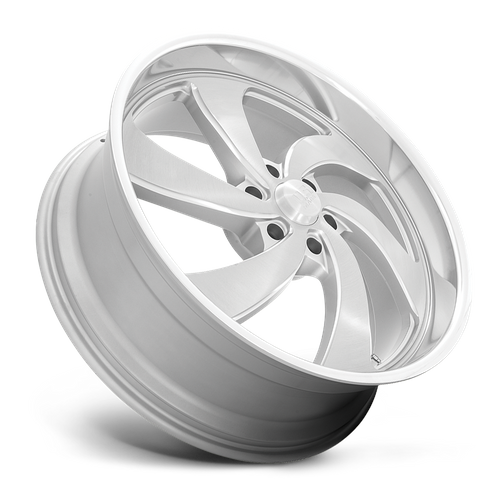 US Mag 1PC U134 DESPERADO 24X9 1 5X120.65 SILVER BRUSHED FACE MILLED DIAMOND CUT MILLED