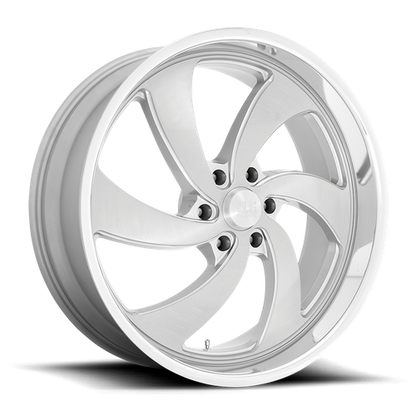 US Mag 1PC U134 DESPERADO 24X10 25 6X139.7/6X5.5 Silver Brushed Face Milled Diamond Cut Milled