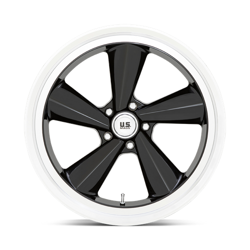 US Mag 1PC U136 TS 22X9 15 5X127/5X5.0 GLOSS BLACK WITH DIAMOND CUT LIP