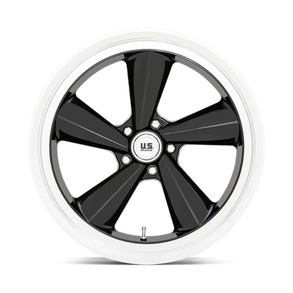 US Mag 1PC U136 TS 22X9 15 5X127/5X5.0 GLOSS BLACK WITH DIAMOND CUT LIP