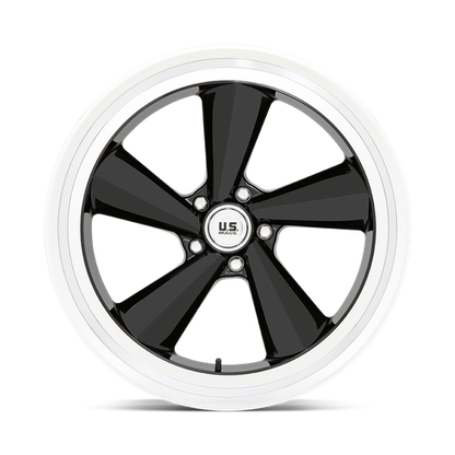 US Mag 1PC U136 TS 22X10.5 0 5X127/5X5.0 GLOSS BLACK WITH DIAMOND CUT LIP