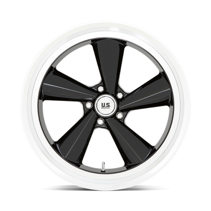 US Mag 1PC U136 TS 22X10.5 0 5X127 GLOSS BLACK WITH DIAMOND CUT LIP