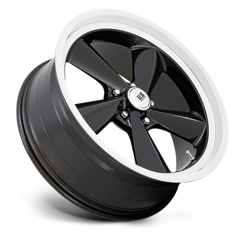 US Mag 1PC U136 TS 22X9 15 5X127 GLOSS BLACK WITH DIAMOND CUT LIP