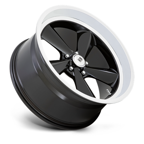 US Mag 1PC U136 TS 22X10.5 0 5X127 GLOSS BLACK WITH DIAMOND CUT LIP