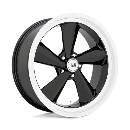 US Mag 1PC U136 TS 22X9 15 5X127/5X5.0 GLOSS BLACK WITH DIAMOND CUT LIP