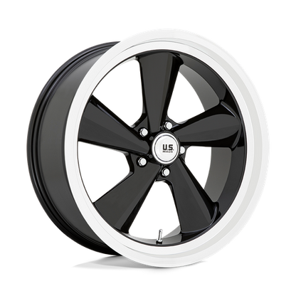 US Mag 1PC U136 TS 22X9 15 5X127/5X5.0 GLOSS BLACK WITH DIAMOND CUT LIP