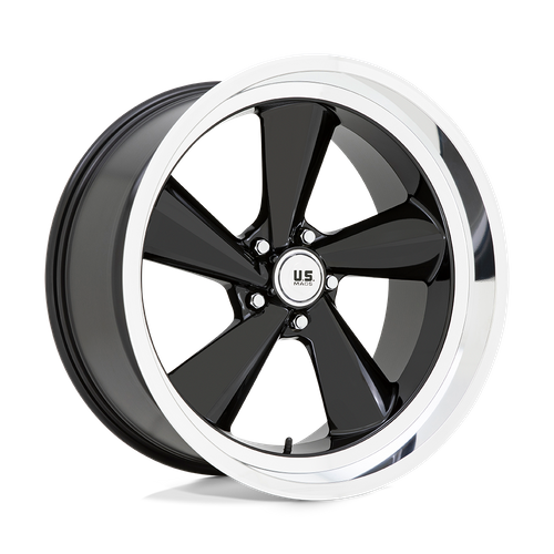 US Mag 1PC U136 TS 22X10.5 0 5X127/5X5.0 GLOSS BLACK WITH DIAMOND CUT LIP