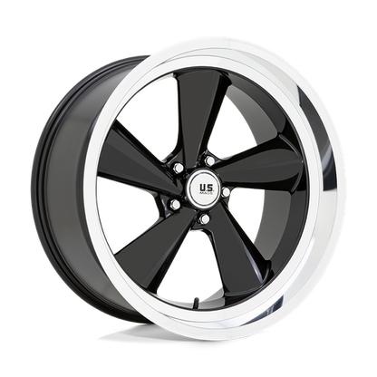 US Mag 1PC U136 TS 22X10.5 0 5X127/5X5.0 GLOSS BLACK WITH DIAMOND CUT LIP