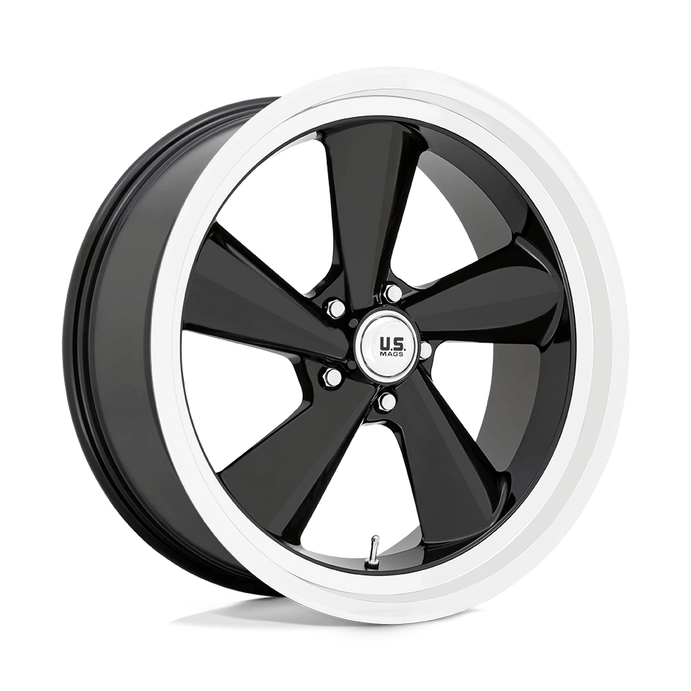 US Mag 1PC U136 TS 22X10.5 0 5X127 GLOSS BLACK WITH DIAMOND CUT LIP