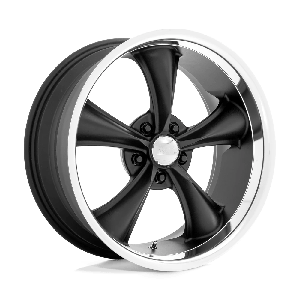 American Racing Vintage VN338 BOSS TT 18X9.5 -4 5X120.65/5X4.75 Textured Black With Diamond Cut Lip