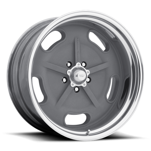 American Racing Vintage VN470 SALT FLAT 17X7 0 5X120.65/5X4.75 Mag Gray Center Polished Barrel