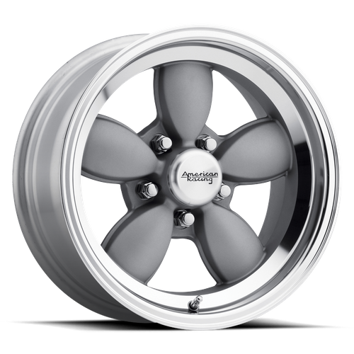 American Racing Vintage VN504 17X8 0 BLANK/BLANK Mag Gray Center With Mirror Lip