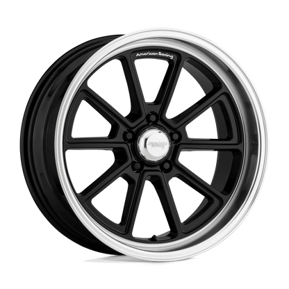 American Racing Vintage VN510 DRAFT 18X10 0 5X120.65/5X4.75 Gloss Black Diamond Cut Lip