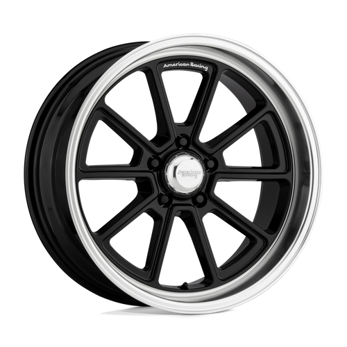 American Racing Vintage VN510 DRAFT 18X8 0 5X114.3/5X4.5 Gloss Black Diamond Cut Lip