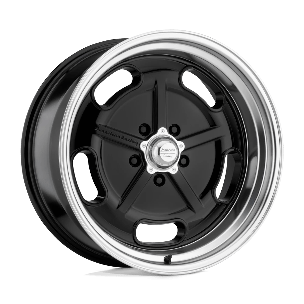 American Racing Vintage VN511 SALT FLAT 22X10.5 0 5X120.65/5X4.75 Gloss Black Diamond Cut Lip