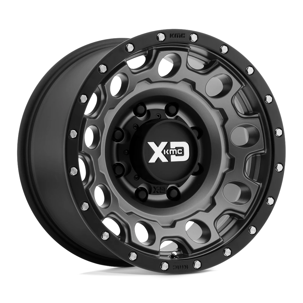 XD XD129 HOLESHOT 17X9 -12 6X139.7 MATTE GRAY W BLACK REINFORCING RING