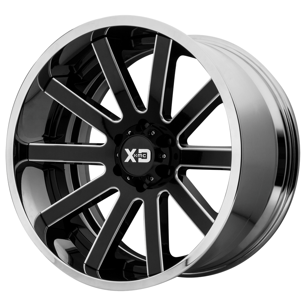 XD XD200 HEIST 20X12 -44 5X127/5X5.0 Gloss Black Milled Center Chrome Lip