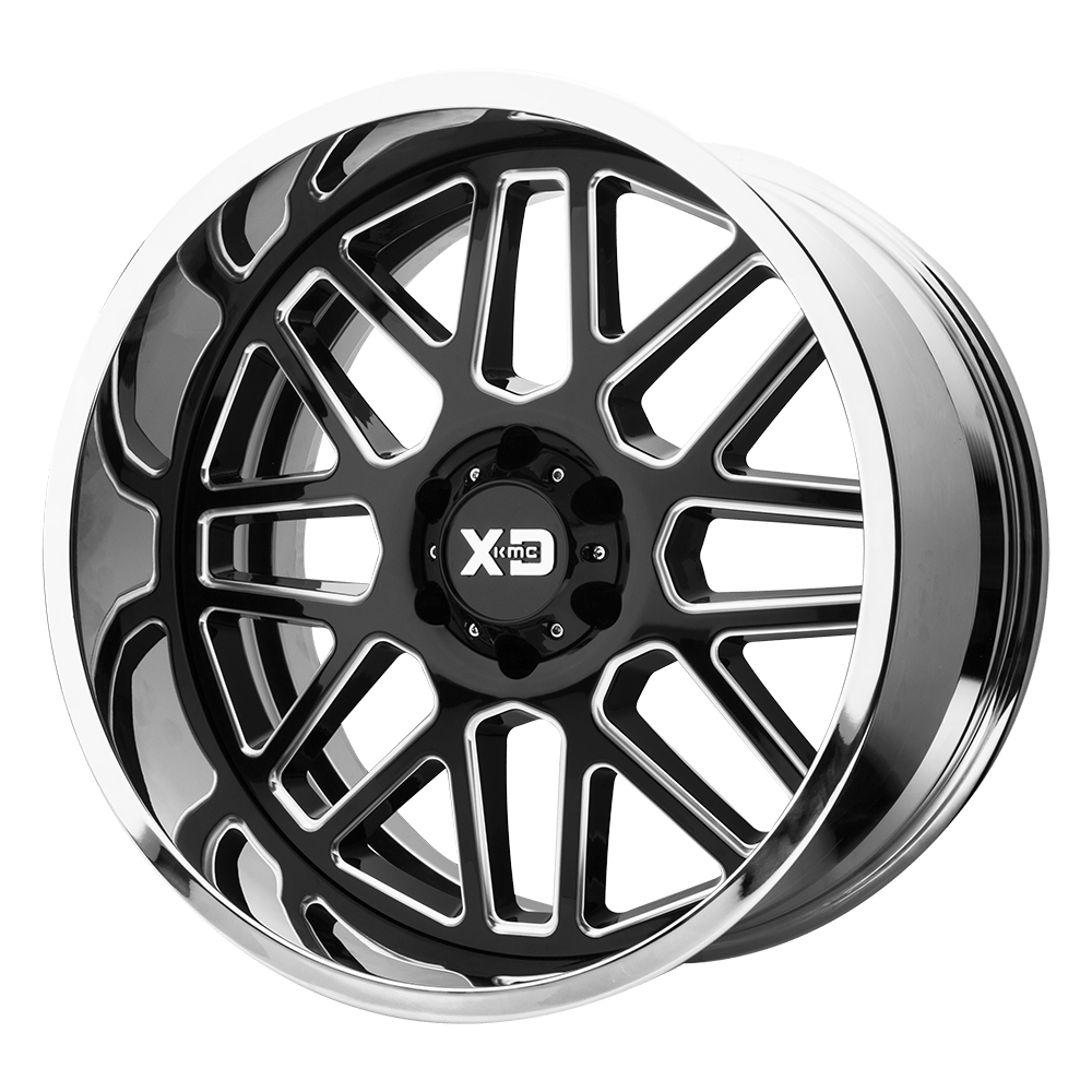 XD XD201 GRENADE 22X10 -18 6X135/6X5.3 Gloss Black Milled Center Chrome Lip