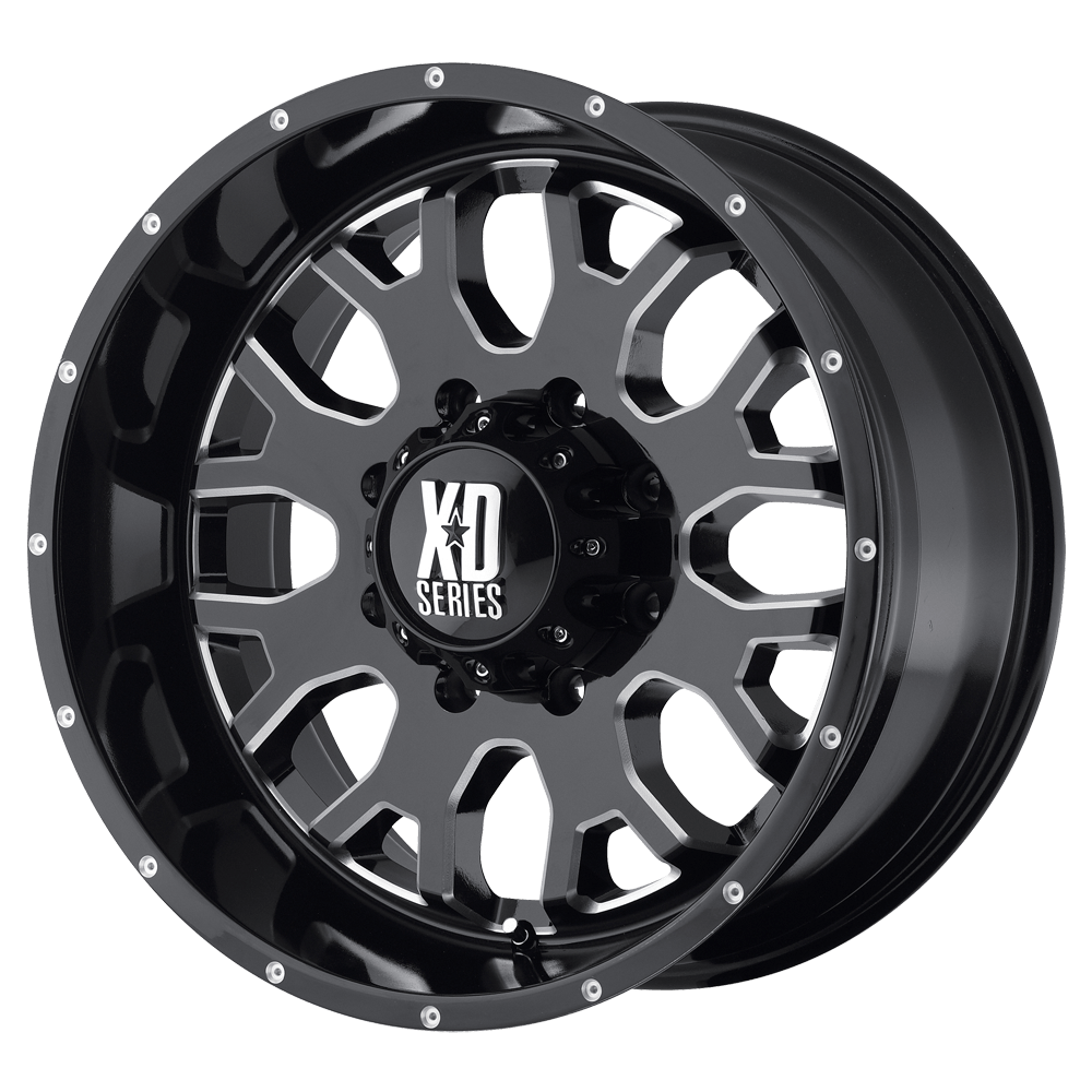 XD XD808 MENACE 20X9 18 8X165.1/8X6.5 Gloss Black With Milled Accents