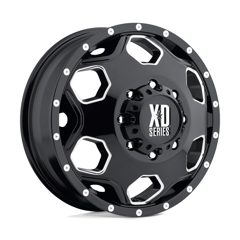 XD XD815 BATALLION 22X8.25 127 8X165.1 GLOSS BLACK WITH MILLED ACCENTS C-BORE 121.5